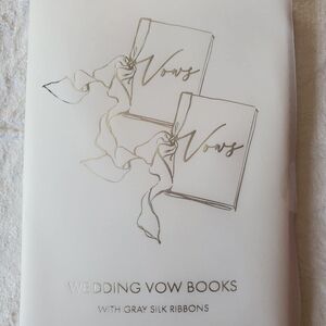 Elegant Wedding Vow Books with Gray Silk Ribbons